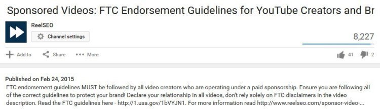 YouTube video description first 5 lines