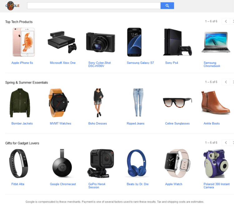 Google shopping